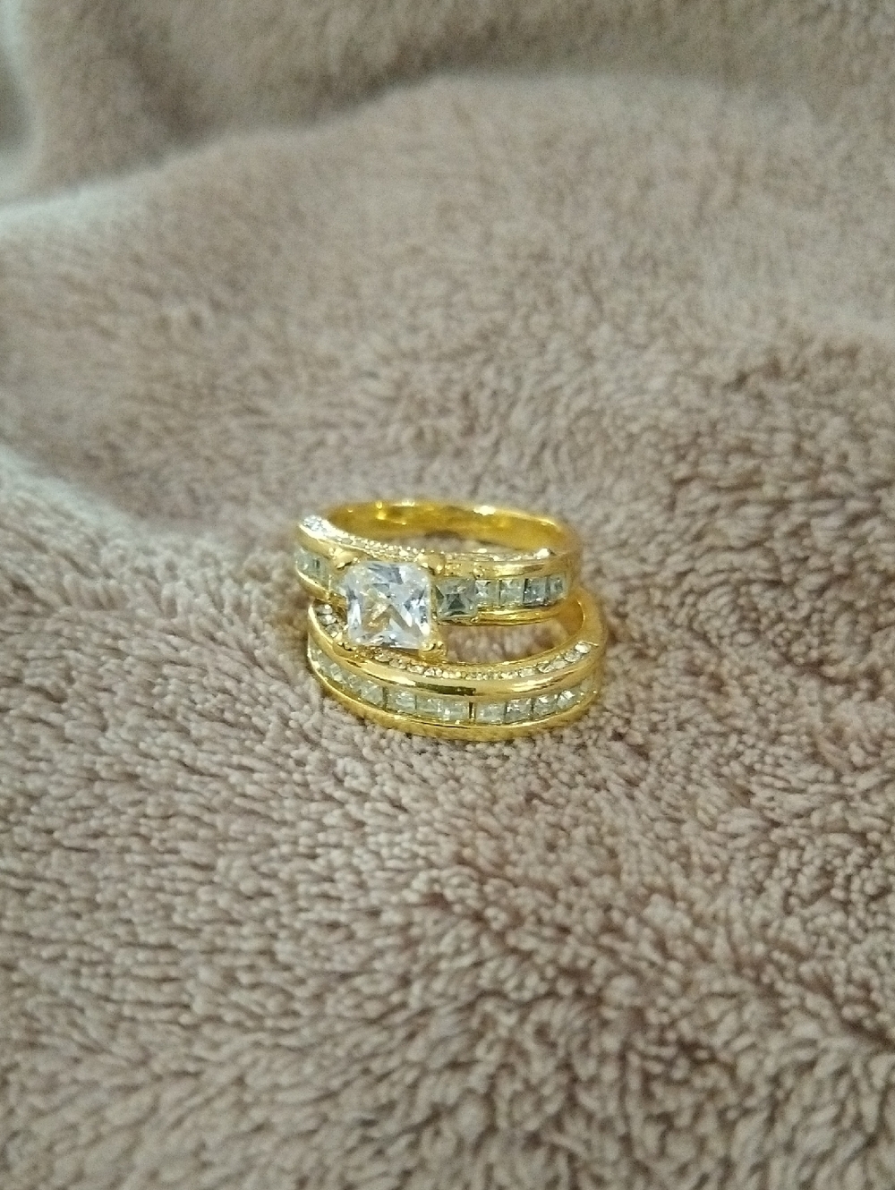 Gold-Tone Cubic Zirconia Stackable Ring Set - Women's Jewelry Size 9